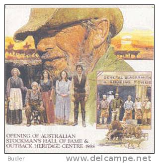 AUSTRALIA : 1988 : Post. Stat :OPENING Of AUSTRALIAN STOCKMAN'S HALL OFF FAME&OUTBACK HERITAGE CENTRE 1988:AGRICULTURE - Ganzsachen