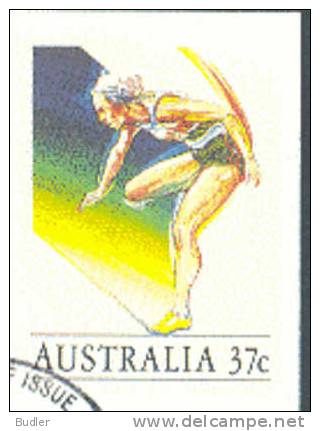 AUSTRALIA : 1987: Post. Stat.:VII WORLD VETERANS' GAMES, MELBOURNE,1987:ATHLETICS,THE AGED (OLD) PEOPLE,JAVELIN THROWING - Entiers Postaux