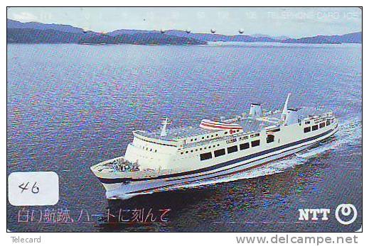 Telefonkarte Télécarte Ship Bateau Schiff Schip Boot (46)  Phonecard Japon Japan - Barcos
