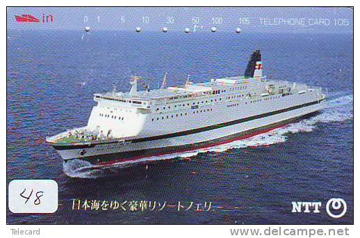 Telefonkarte Télécarte Ship Bateau Schiff Schip Boot (48)  Phonecard Japon Japan - Barcos