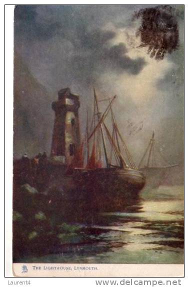 Old England Postcard - Carte Ancienne De Grande Bretagne - Lynmouth - Phare - Lighthouse - Lynmouth & Lynton