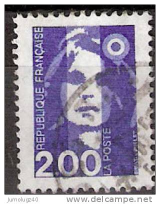 Timbre France Y&T N°2906 (01) Obl. Marianne Du Bicentenaire.  2 F. 00. Bleu. Cote 0.15 € - 1989-1996 Bicentenial Marianne