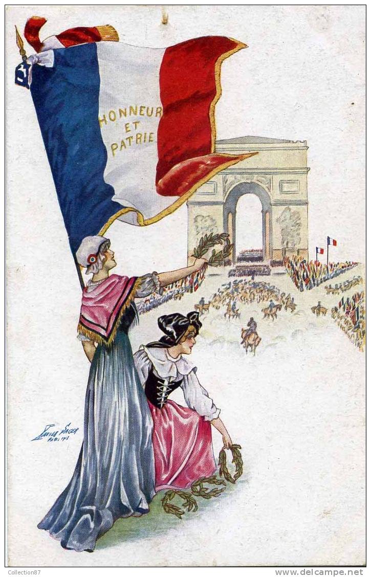 ILLUSTRATEUR X. SAGER - SERIE JOUR De TRIOMPHE 134 N° 712 - GUERRE 1914-18 - PATRIOTIQUE - DRAPEAU - VICTOIRE à PARIS - Sager, Xavier