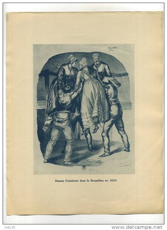 - DANSES CATALANES DANS LE ROUSSILLON EN 1830 . REPRO DE PHOTO DES ANNEES 1930   D´APRES UNE GRAVURE DU XIXe S. - Artis Historia