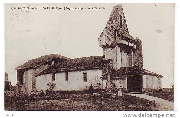 Dép 40 - K738 - Sore - La Vieille église ( D´après Une Gravure Du XIIIème Siècle ) - Bon état Général - Sore