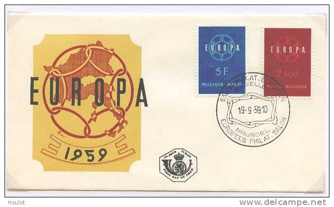 Europa Cept 1959 Als FDC Belgien Mi.N° 1164/65 - Briefe U. Dokumente