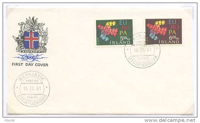Europa Cept 1961 Als FDC  Island; Mi.N° 354/55; - Other & Unclassified