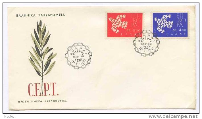 Europa Cept 1961 Als FDC  Griechenland; Mi.N° 775/76 - Briefe U. Dokumente