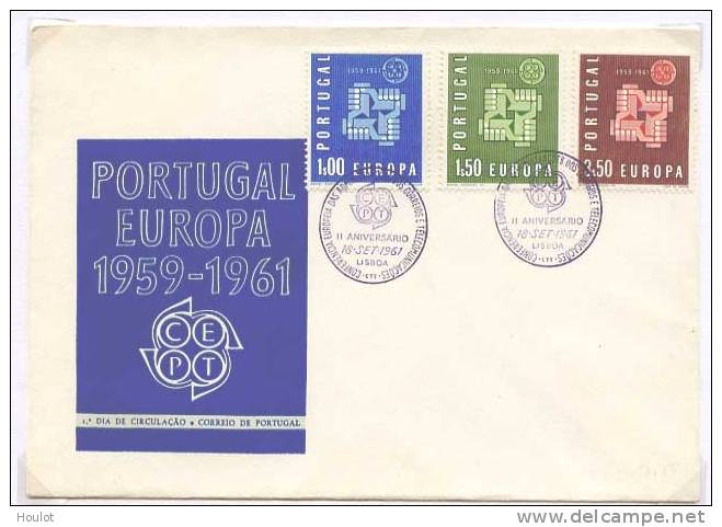 Europa Cept 1961 Als FDC  Portugal II. Ausgabe; Mi.N° 907/909; - Briefe U. Dokumente