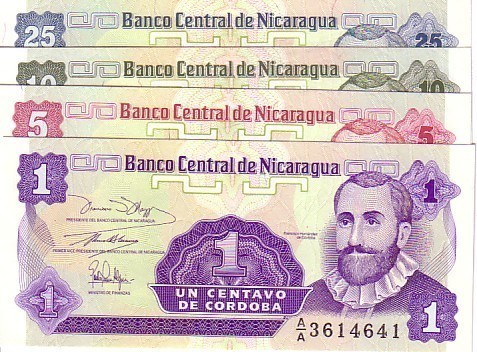 NICARAGUA   1, 5, 10, 25 Centavos Pick 167, 168, 169, 170    ***** BILLETS  NEUFS ***** - Nicaragua