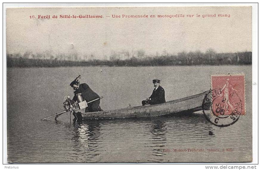 *** DEPT 72 . FORET DE SILLE LE GUILLAUME / UNE PROMENEDE EN MOTOGODILLE SUR LE GRAND ETANG *** - Sille Le Guillaume