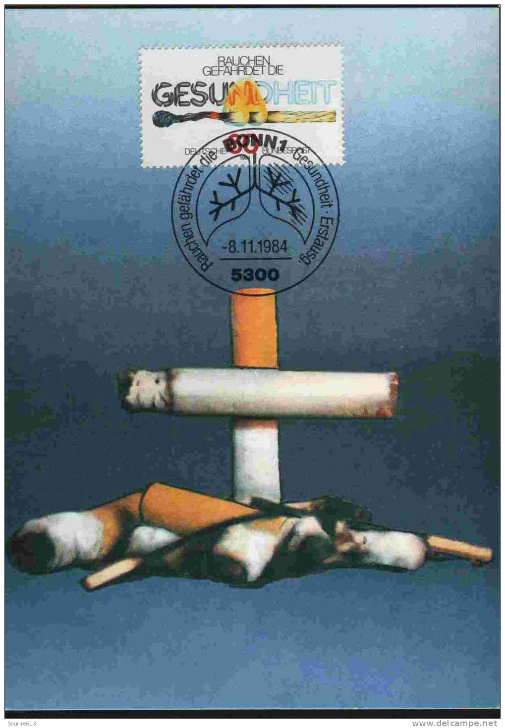 CPJ Allemagne 1984 Santé Drogue Tabac Allumette Cigarette - Droga