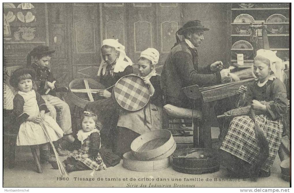 Bannalec. Finistère 29. Tissage De Tamis Et De Crible Dans Une Famille... Repro ´cartes D´autrefois´ - Bannalec