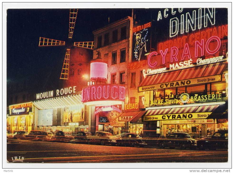 CPSM Le Moulin Rouge La Nuit - Parijs Bij Nacht
