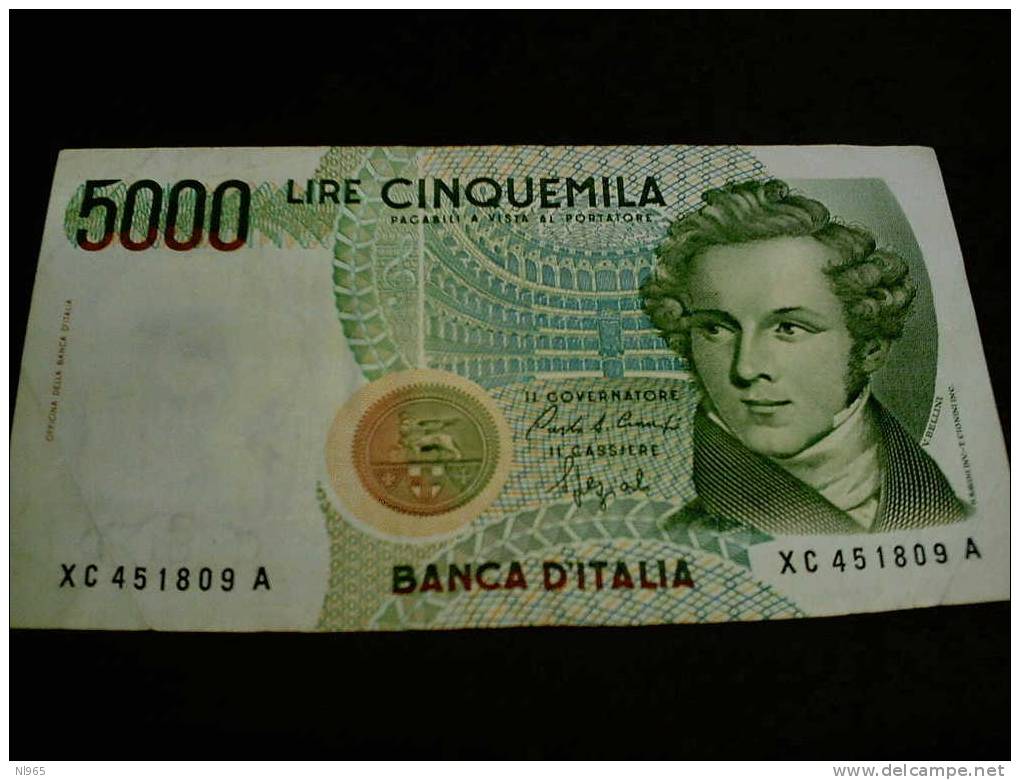 REPUBBLICA ITALIANA - BANCA D´ ITALIA - BANCONOTA DA LIRE 5000 SOSTITUTIVA CON LA " X " - 5000 Lire