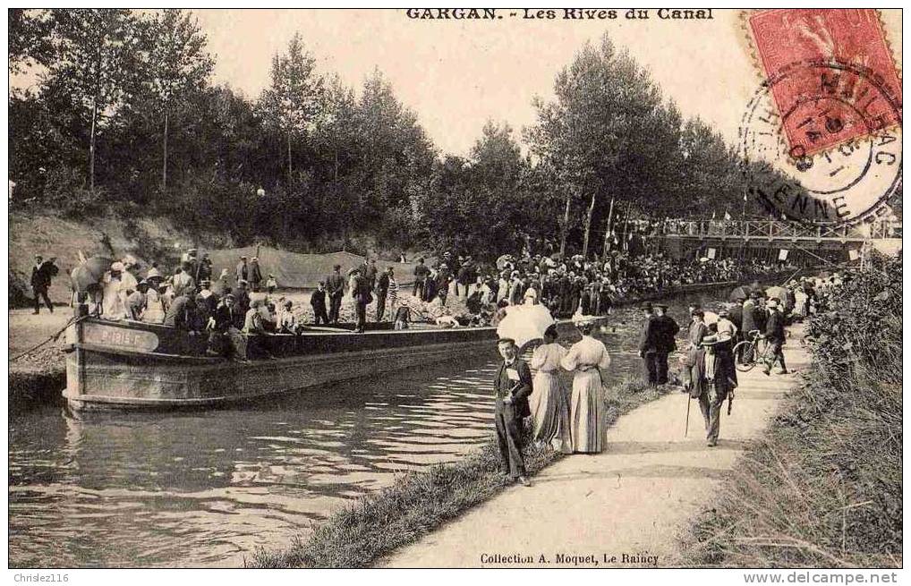 93 GARGAN Les Rives Du Canal  Superbe Animation  1908 - Livry Gargan