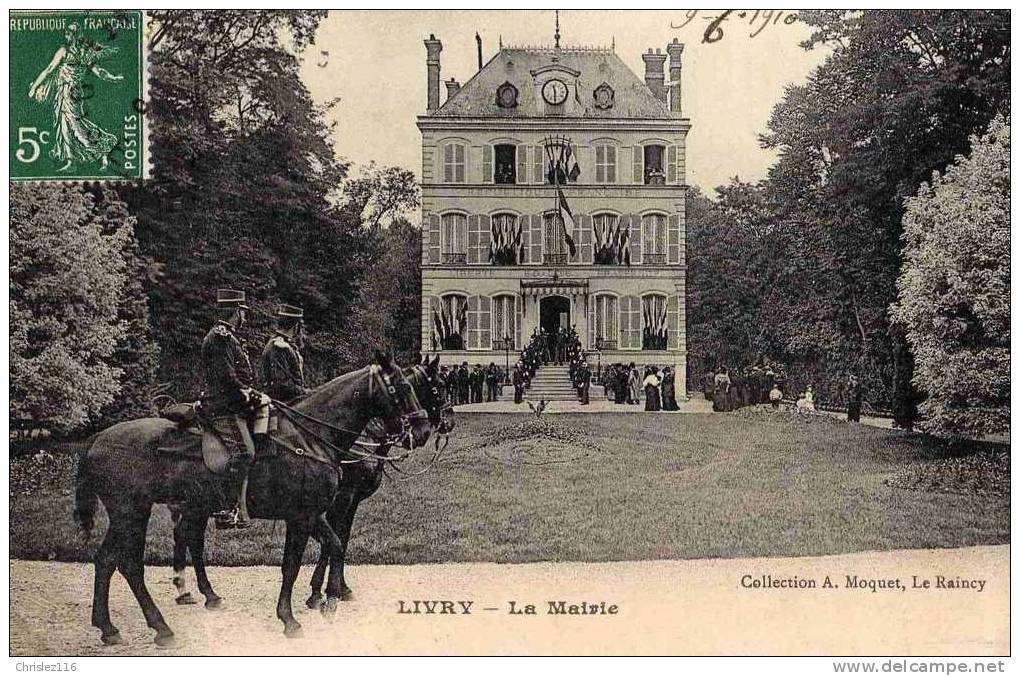 93 LIVRY La Mairie  Beau Plan Animé  1910 - Livry Gargan