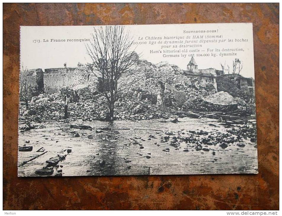 Guerre 1914-15  HAM -Somme- Ruines -  Cca 1915-18  VF-  D10619 - Ham