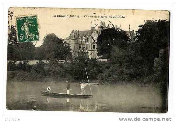 Cpa LA CHARITE Chateau Du Mouron Vu De La Loire - Barque Pecheur-ed Perrot - La Charité Sur Loire