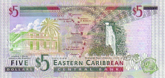 EASTERN CARIBBEAN   5 Dollars  Non Daté (2000)  Suffixe K Pour Saint Kitts   Pick 27d   ***** BILLET  NEUF ***** - Otros – América