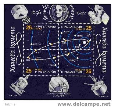 BULGARIE - 1986 - Passage De La Comete De Halley - Bl.dent.** - Astronomie