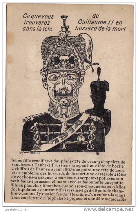 GUILLAUME II HUSSARD DE LA MORT KAISER DERNIER EMPEREUR D'ALLEMAGNE ROI DE PRUSSE HUMOUR SATIRIQUE - Umoristiche