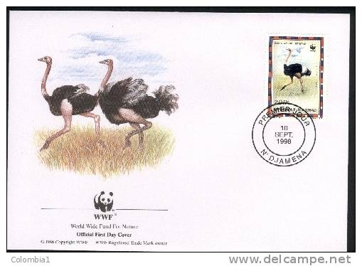 TCHAD Lettre WWF  1er Jour De Djamena Du 10/09/1996 Autruche 2 - Ostriches