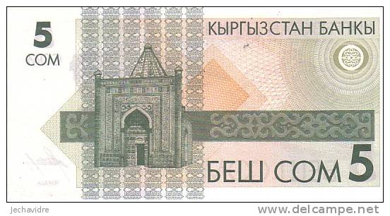 KIRGHIZISTAN  5 Som  Non Daté (1993)   Pick 5    ***** BILLET  NEUF ***** - Kirghizistan