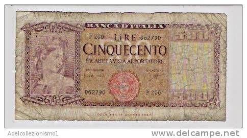 1772) Banconota Da 500£ Ornata Di Spighe Vedi Foto - 500 Liras