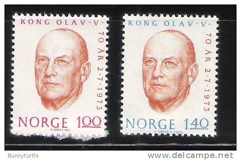 Norway 1973 70th Birthday Of King Olav V MNH - Neufs