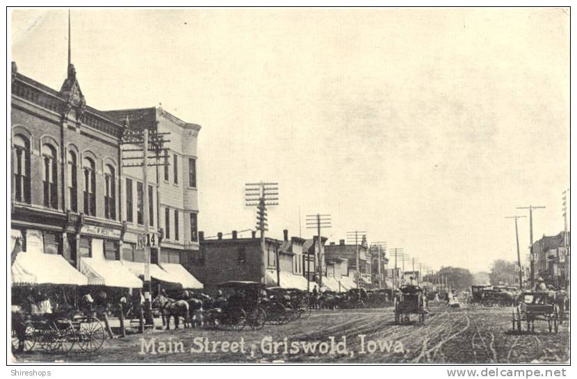 MAIN STREET GRISWOLD IOWA C1910 - Andere & Zonder Classificatie