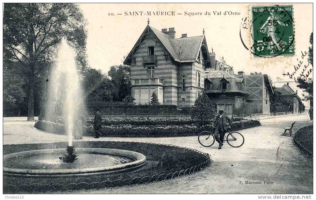 94 ST MAURICE Square Du Val D'Osne  Beau Plan Animé  1909 - Saint Maurice