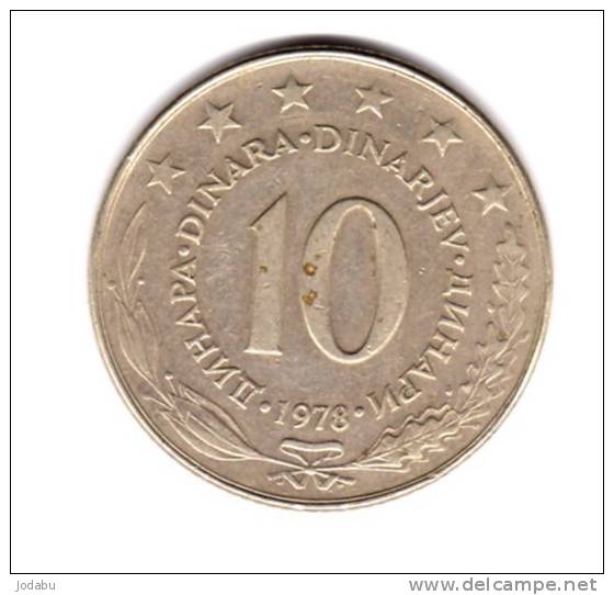 10 Dinars Yougoslavie 1978 - Joegoslavië