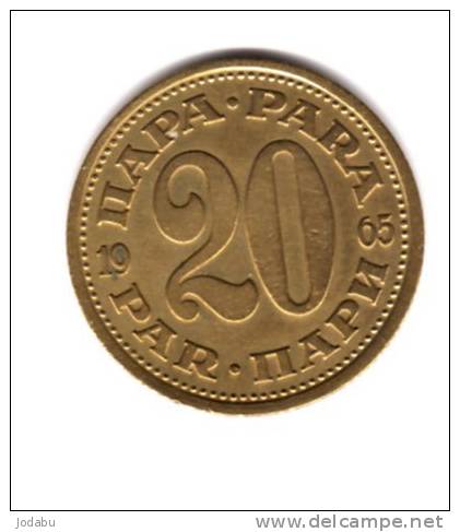 20 Dinars Yougoslavie 1965 - Joegoslavië