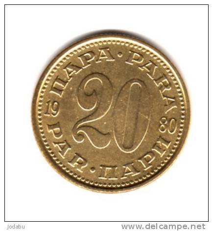 20 Dinars Yougoslavie 1980 - Jugoslawien