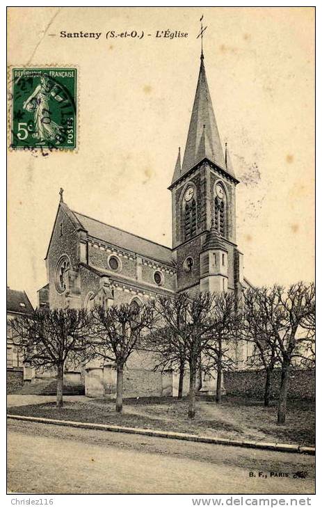 94 SANTENY L'église  Beau Plan  1907 - Santeny