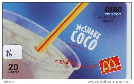 Telecarte McDonald (26)  MacDonald - McDonald's Phonecard BRASIL - Publicidad