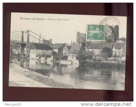 23013 Beaumont Sur Sarthe Barrage & Vieux Château  édit.bouveret  Belle Carte - Beaumont Sur Sarthe