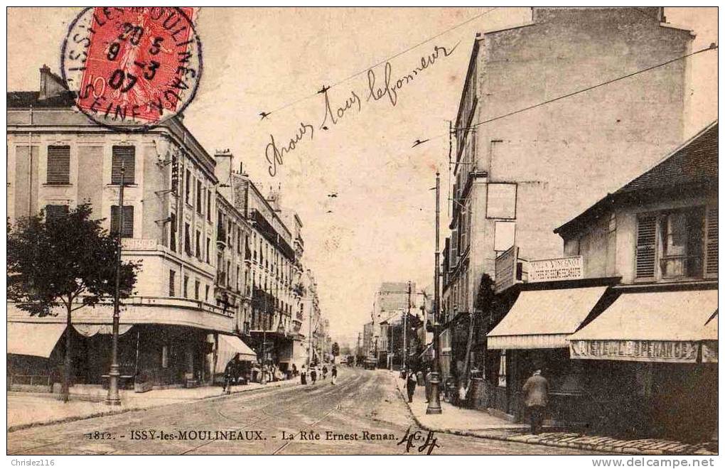 92 ISSY LES MOULINEAUX Rue Ernest Renan  Superbe  1907 - Issy Les Moulineaux