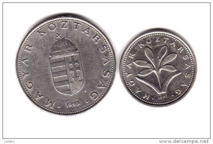 2 Piéces De 10 Forint 1993 Et 2 Forint 1997 Hongrie - Hongarije