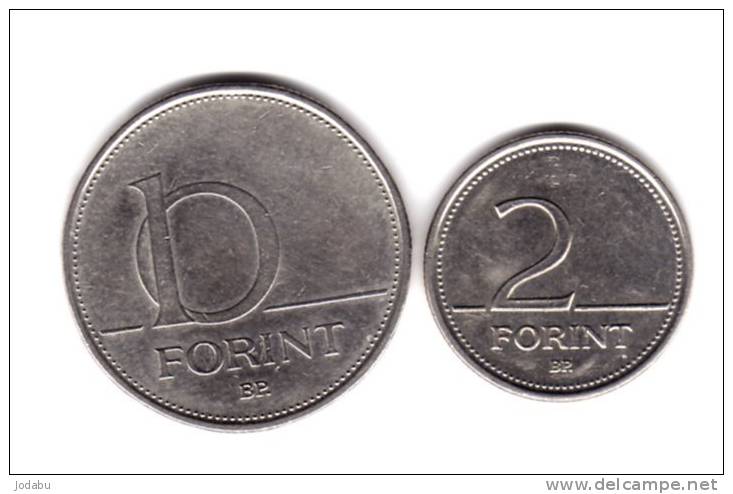 2 Piéces De 10 Forint 1993 Et 2 Forint 1997 Hongrie - Hungría