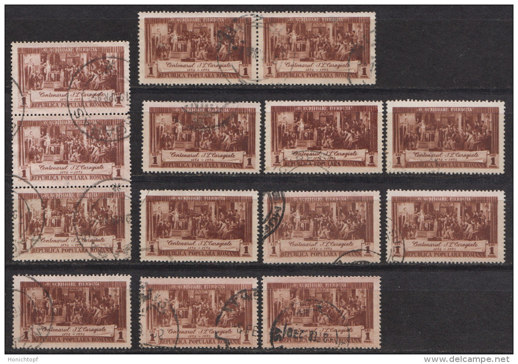 Rumänien; 1952; Michel 1298 O; Caragiale 14 Stück - Used Stamps