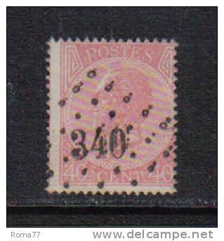 PA25 - BELGIO 1865, 40 Centesimi N. 20 . - 1865-1866 Profiel Links