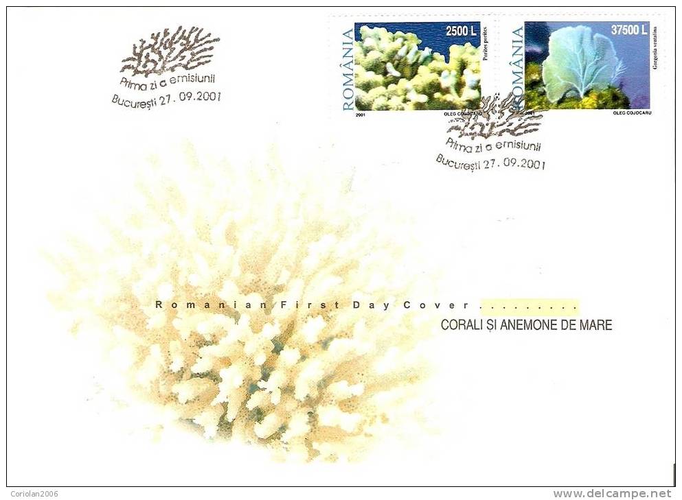 Romania 2001 - FDC / Corals / Set X 2 Fdc - FDC