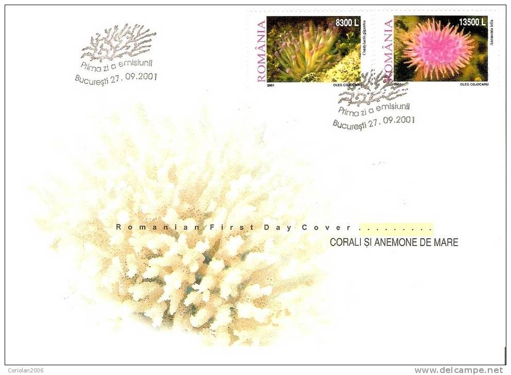 Romania 2001 - FDC / Corals / Set X 2 Fdc - FDC