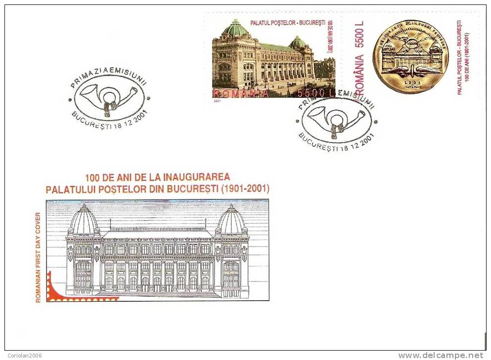 Romania 2001 - FDC / 100 Years Castel Of Postes - FDC