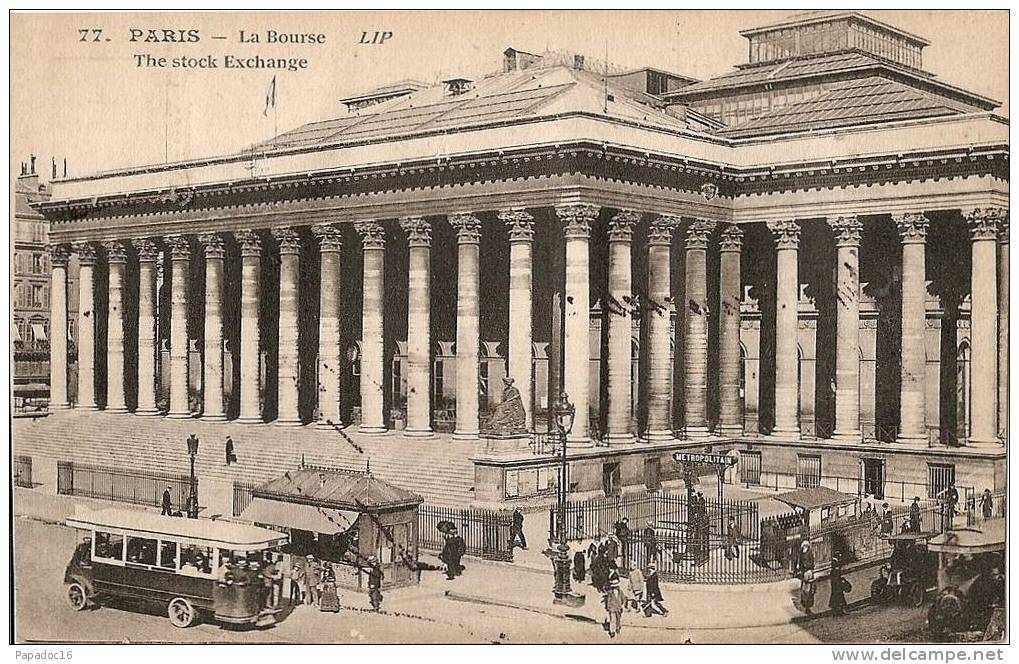 75 - Paris 02 - La Bourse / The Stock Exchange  [animée - Autobus] - Carte LIP - Distretto: 02