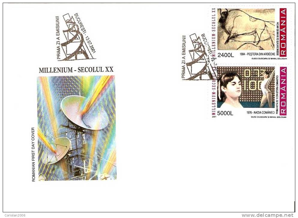 Romania 2001 - FDC / Milenium / Set X 2 Fdc - Gymnastics