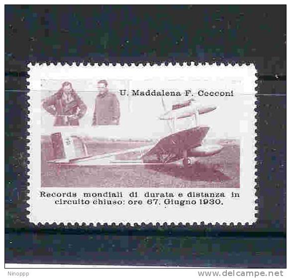 Italy-1930 Long Distance Record   Sticker MNH - Cinderellas