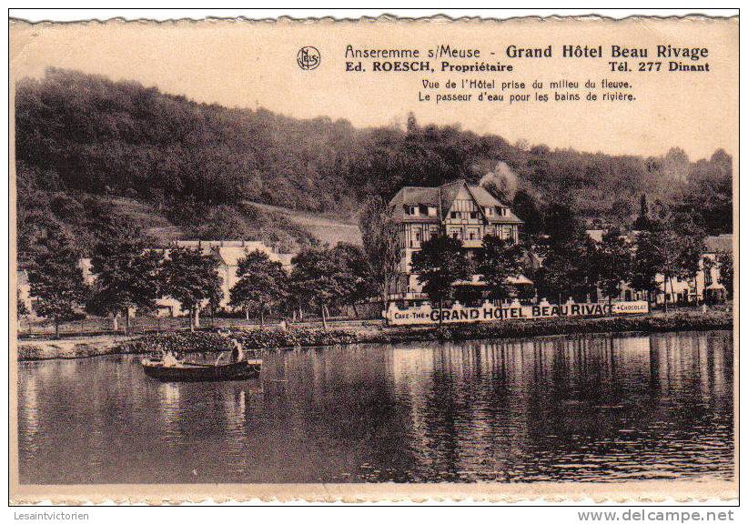 ANSEREMME/MEUSE GRAND HOTEL BEAU RIVAGE PASSEUR D'EAU POUR BAINS EN RIVIERE - Dinant